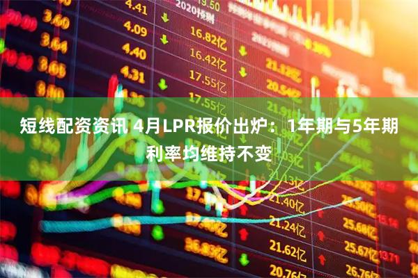 短线配资资讯 4月LPR报价出炉：1年期与5年期利率均维持不变